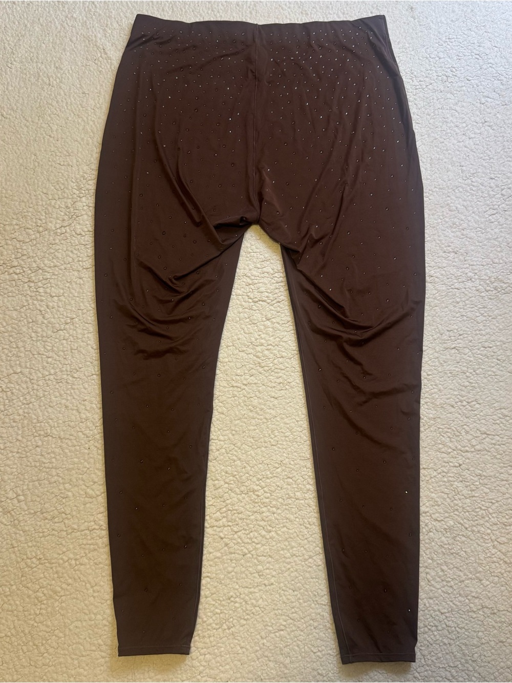 Skims Swarovski Crystal Jelly Sheer Cocoa Brown Leggings Size 2X XXL - Picture 9 of 11